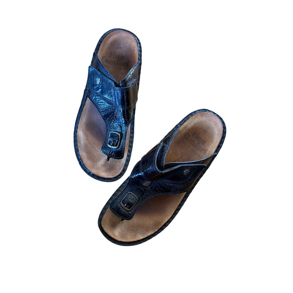 Finn Comfort black leather sandals